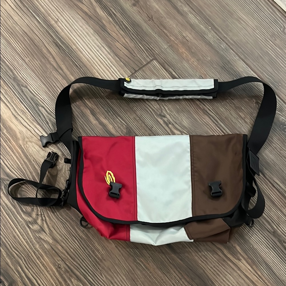 Timbuk2 Red and White Messenger Bag with Adjustable Strap